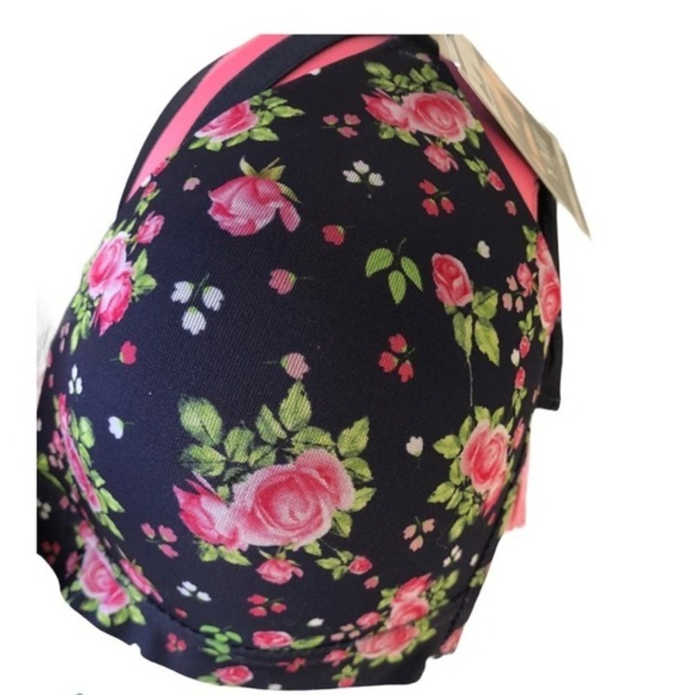 YMI Wirefree Bra 3-Pack Floral Pink Black Size 34C NWT‎ Comfort Bras - Picture 4 of 4